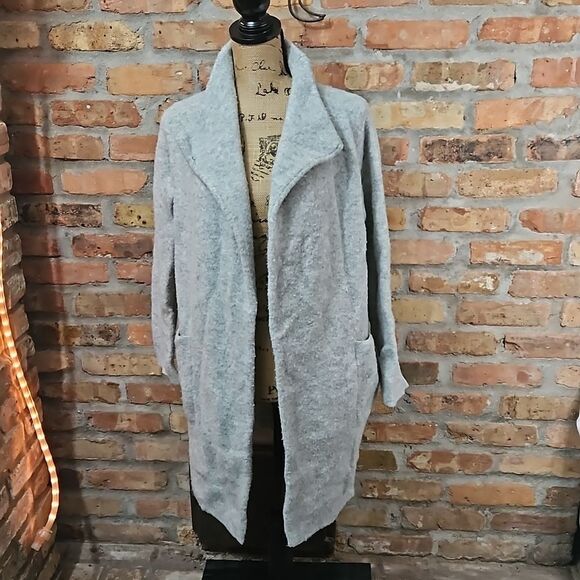 Vince Gray Oversized Boucle Wool/Alpaca Blend long cardigan jacket size XS - Picture 1 of 15